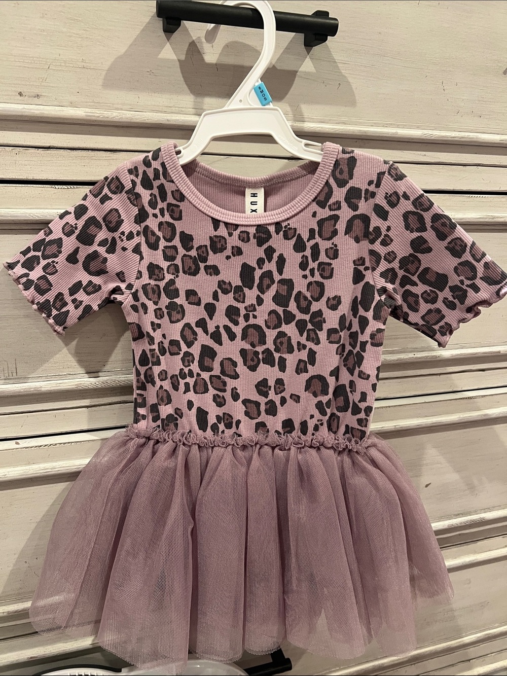 Hux Mauve Leopard Tulle Dress NWT 12-18 months
